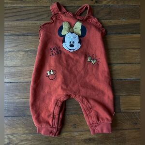 ⭐️ One of a kind ⭐️ 12 month orange DISNEY BABY Minnie romper with ruffl…